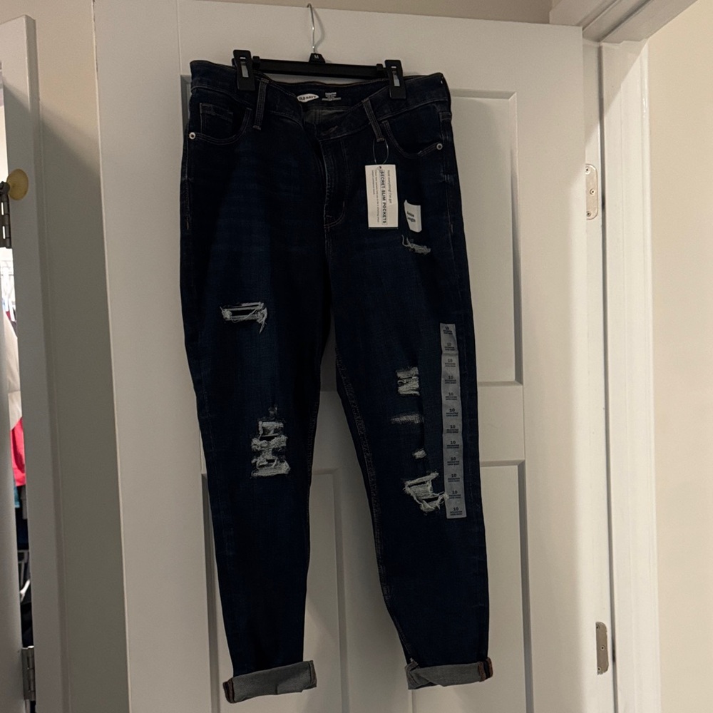 Old Navy Women's Dark Blue Boyfriend Jeans